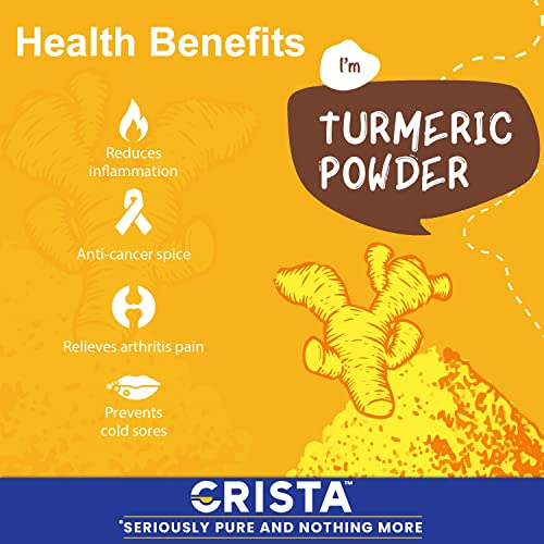 Image of CRISTA 100 gms Turmeric Powder | Pure Turmeric | Ground in-house | Zero added Colours, Fillers, Additives & Preservatives | Natural