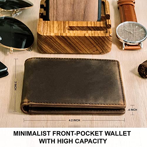 STAY FINE Minimalist Wallet for Men RFID Leather Bifold Slim Billfold with ID and Card Slots2