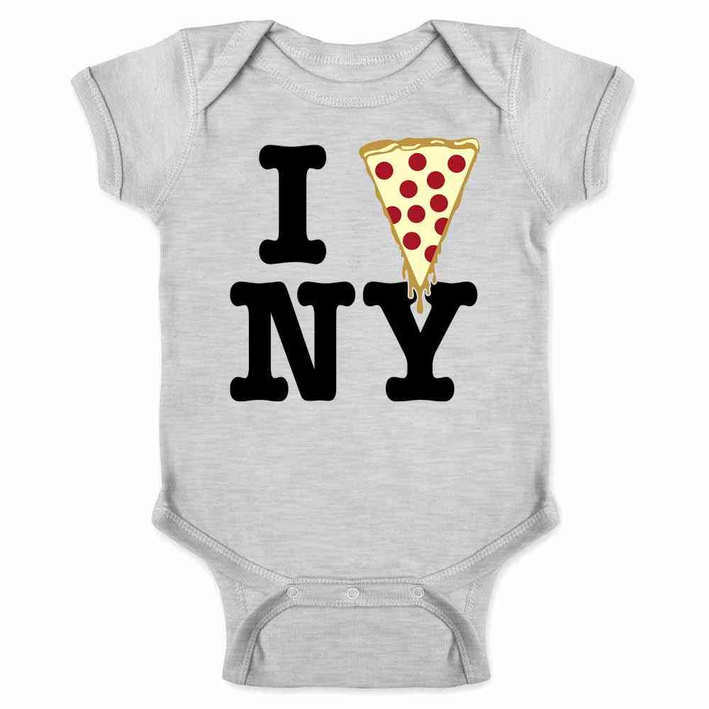 Funny I Pizza New York Slice Infant Bodysuit for Baby Love NYC Grey 12M