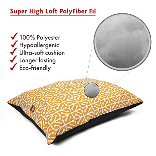 Image of Majestic Pet Rectangle Large Dog Bed Washable - Non Slip Comfy Pet Bed - Dog Crate Bed Super Value Pillow Dog Bed - Dog Kennel Bed for Sleeping - Dog Bed Large Breed 46 x 35 Inch - Aruba Yellow