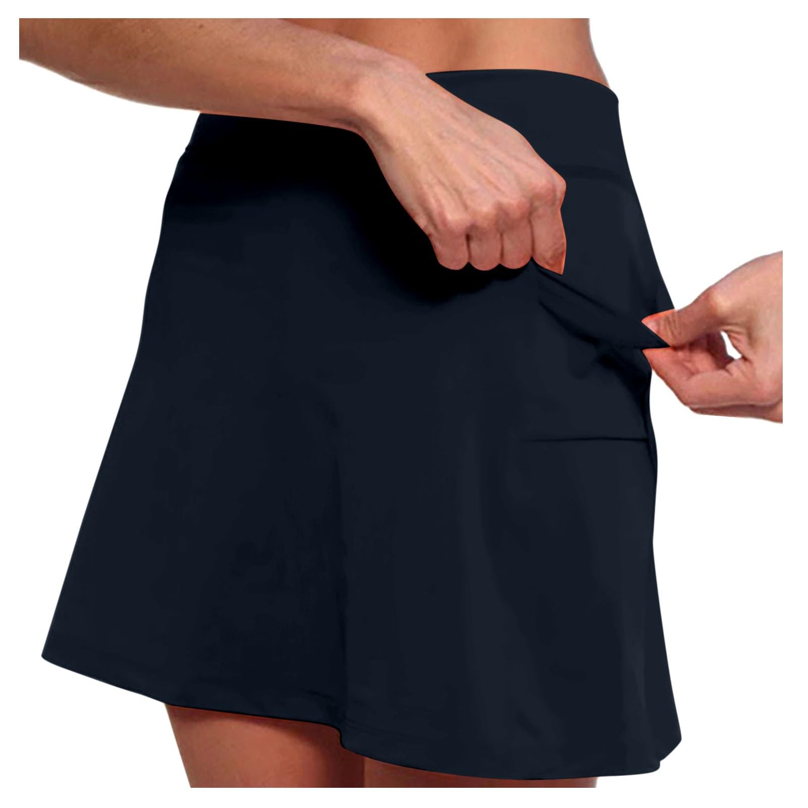 Skorts for Women with Pockets High Waist Tummy Control Womens Yoga Shorts Dressy Casual Plus Size Athletic Tennis Mini Skirts Skorts Skirts for Women with Pockets,Navy,5X-Large