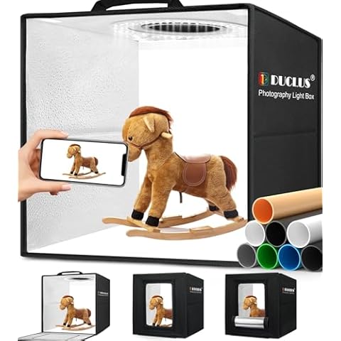 DUCLUS Portable Photo-Box with Dimmable LED Lights Cover