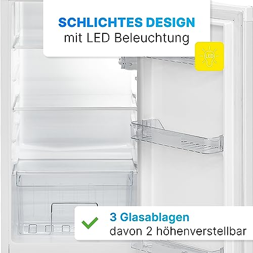 Bomann Kühlschrank ohne Gefrierfach | 88L Nutzinhalt und 3 Glasablagen | Kühlschrank klein mit Gemüsefach | leise | wechselbarer Türanschlag | Kühlschrank freistehend mit LED-Beleuchtung | VS 7350 – Bild 5