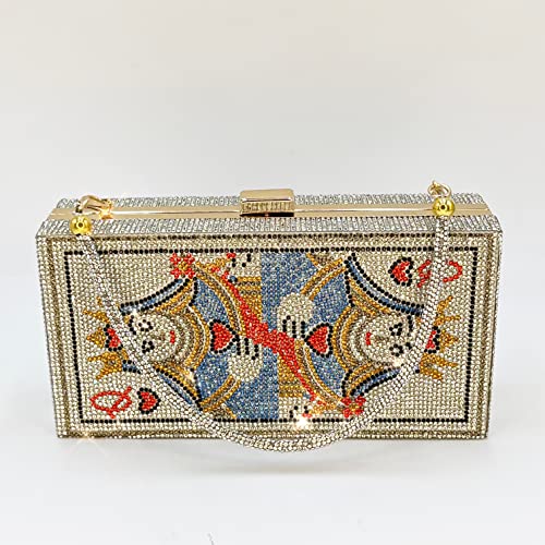 pearl&she Diamond Women Evening Handbags Purse Minaudiere Clutch Bag,Stack of Cash Dollars Crystal Clutch Purses - Image 6