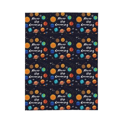 Couverture flanelle planète mignonne plaid chaud canapé lit camping