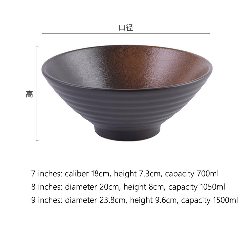3 Stück Ramen Schüssel,Ramen Schüssel Keramik Set,Ramen Bowl Set 700/1050/1500Ml,Suppenschalen Rührschüsseln, Suppenschüssel Für Nudeln Getreide Salate