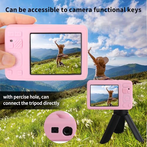 Funda para cámara Kodak PIXPRO FZ55 silicona suave rosa miniatura 5