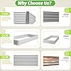 CATMANOR 3 Pack Corrugated Galvanized Steel Raised Garden Bed Outdoor, Metal Above Ground Garden Bed for Vegetables and Flowers, Rectangle Raised Beds for Gardening-36x18 inch #3