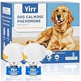 Crenze 60 Tage Pheromone Hund Beruhigung Steckdose Set, Entspannende Naturpheromone Lindert Stress & Angst bei Hunden, 2 Steckdosen-Diffusoren 2 Nachfüllflaschen(je 48 ml)