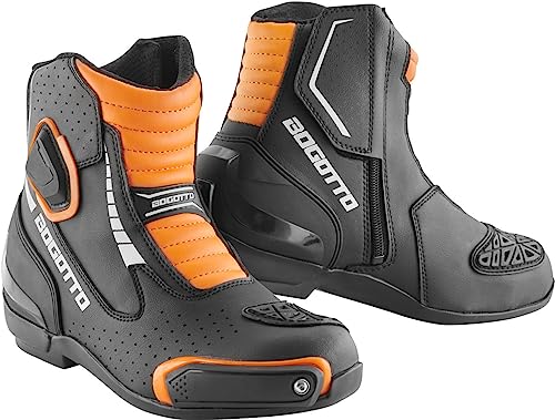 Bogotto Cartagena bottes de moto perforées, noir/orange, 36