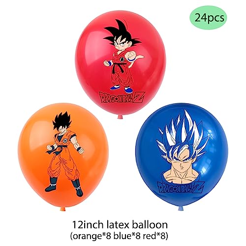 Birthday Party Supplies Set Dragonn, Includes Banner, Tablecloth, Cake Topper - 16 Cupcake Toppers - 24 Balloons