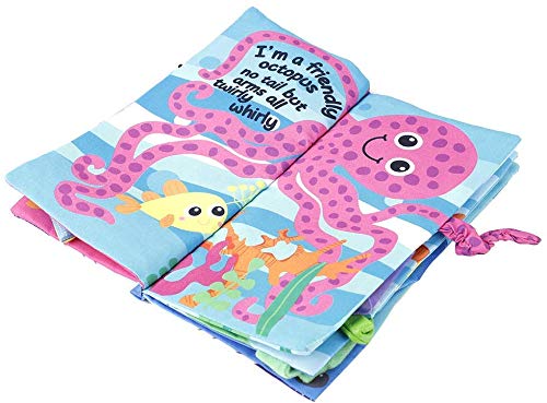 Livre en Tissu pour Bébé Jouets Educatifs avec des Animaux Queues pour Enfants plus de 3 Mois (Sea World)