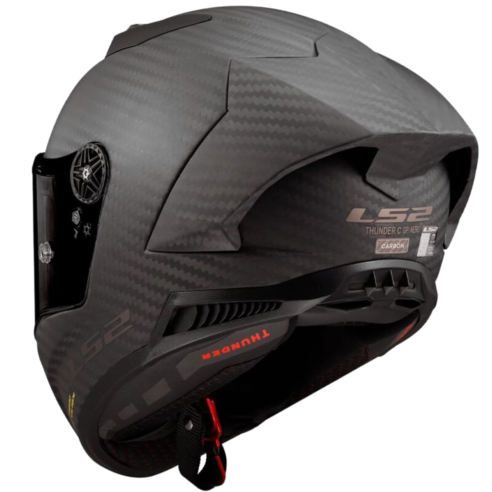 LS2, Casco Moto Integral THUNDER CARBON GP AERO Matt Carbon, M | Antiempañamiento