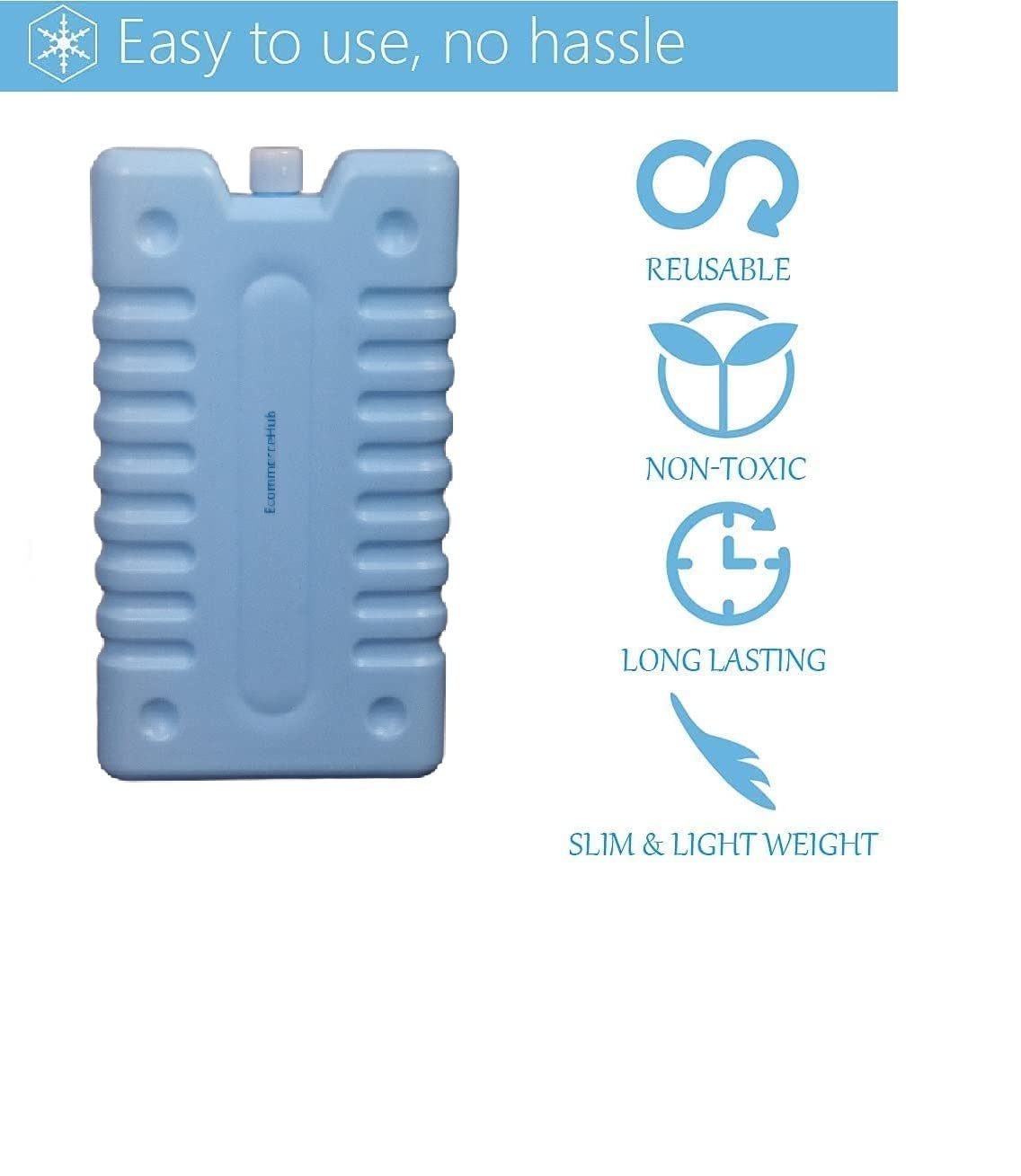 EcommerceHub® Hot & Cold Reusable HDPE Gel Pack Pad, No Ice Required, Multipurpose Use Pad, Pack of 1, 300ML 3