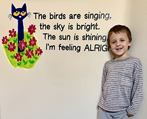 Vinilo decorativo Pete The Cat 20" x 11" para pared miniatura 3