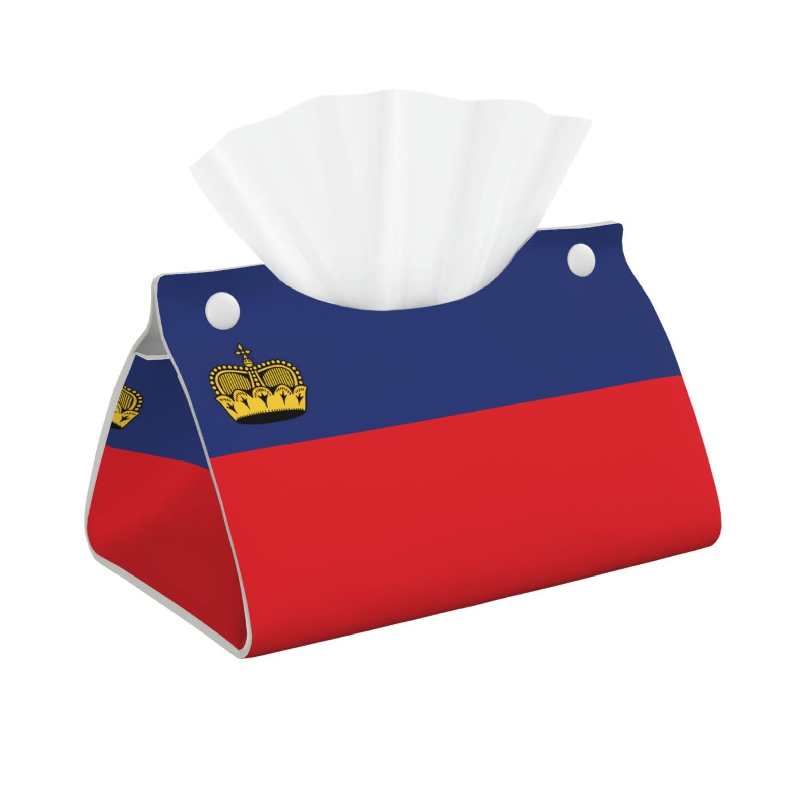 Flag of Liechtenstein Long Leather Tissue Box Cover-Waterproof PU Leather Tissue Holder for Bathroom, Decorative Rectangular Tissue Case