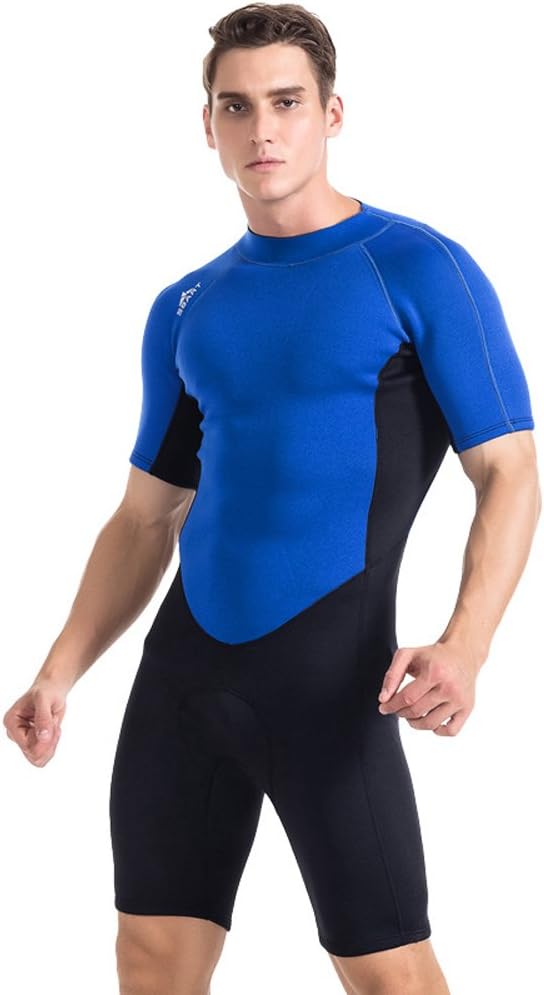 Unisex Short Sleeve 2MM Neoprene Wetsuit Men for Surfing One Piece Triathlon Scuba Diving Spearfishing Wetsuit Women Surfing (1054, XL)
