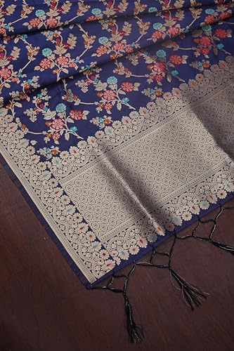 Image of DEVANGI Women's Woven Banarasi Silk Dupatta /Chunni For Women, Floral Print 1 Meter Wide and 2.3 Meter Length Printed Designer Dupatta /Chunni For Girls
