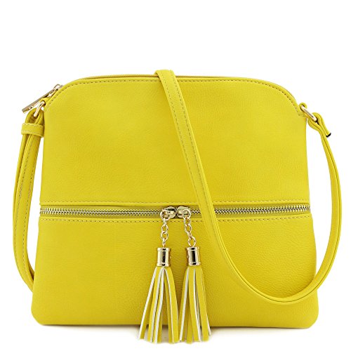 Image of DELUXITY Lightweight Medium Crossbody Bag with Tassel | Lightweight