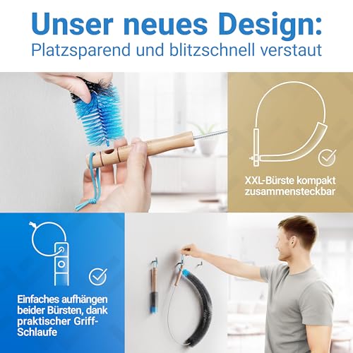 LOBENSWERK Heizkörperbürste 2.0 [2er Set - Schwarz] aus tierfreien Nylonborsten - Heizungsbürste… – Ansicht 5