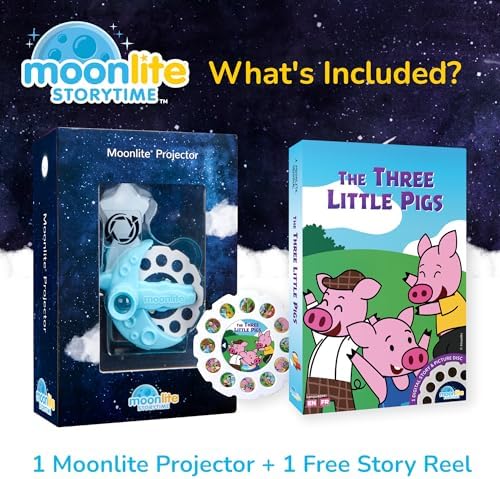 Moonlite Storytime Projector, Magical Bedtime Kids Book Projector for Immersive Reading Experience, Smartphone Compatible Storybook Projector, Interactive Learning Fun for Kids 5 51MctdOrVUL. AC