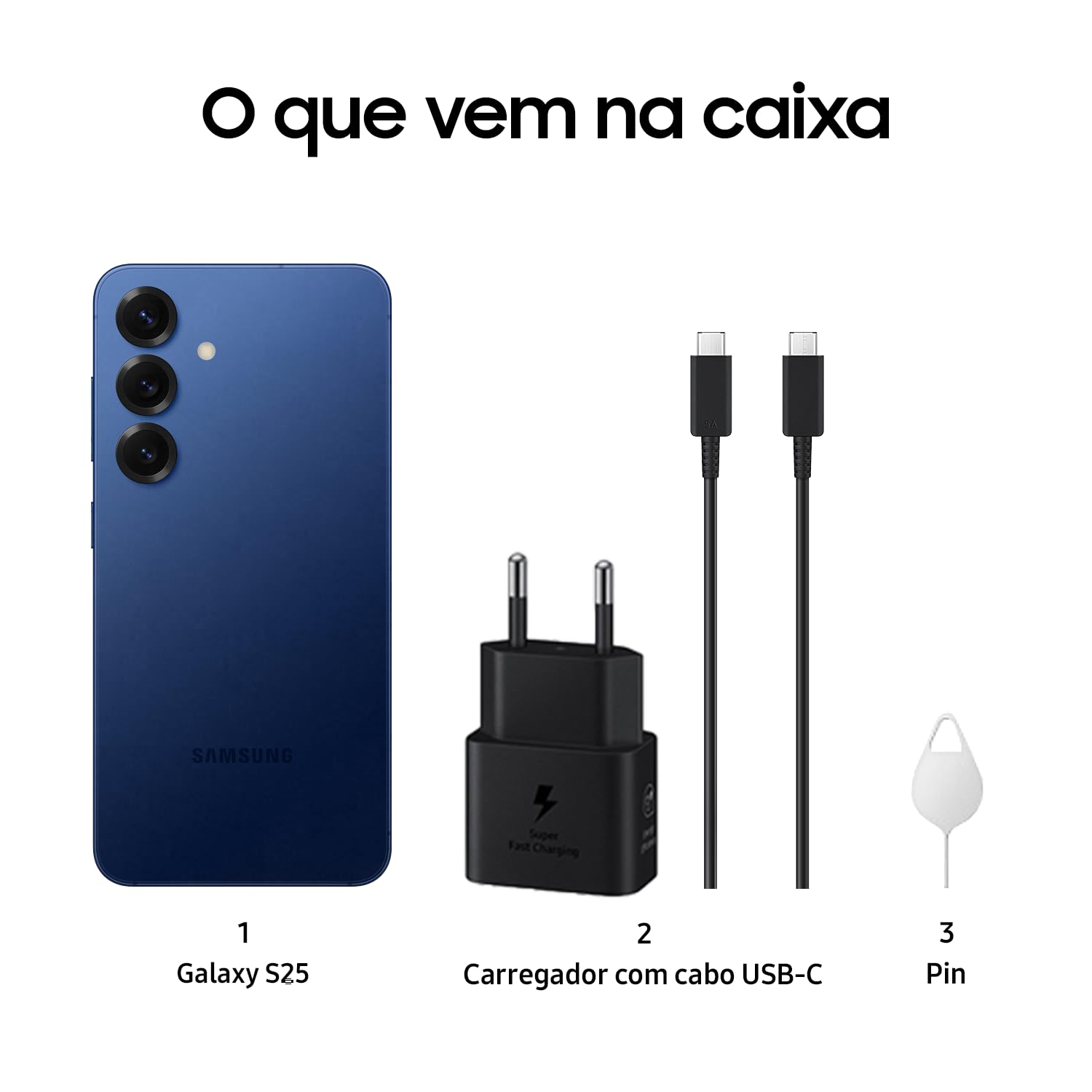 Samsung Galaxy S25 5G, 256GB, 12GB RAM, 50+12+10 Tripla Camera, 6.2 pollici Grande Display, Blu (Navy)