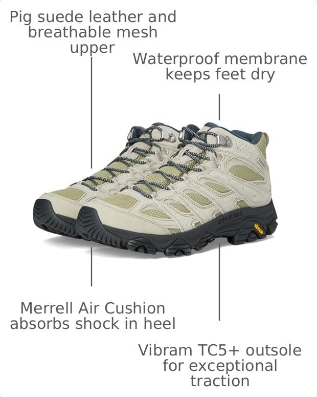 Image of Merrell Men's Moab 3 Mid Waterproof Hiking Boots