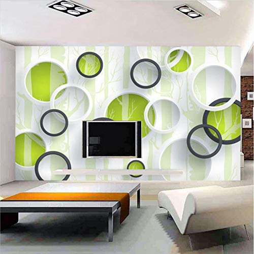 WPDX Wall Mural Green & Pattern Removable Wallpaper Wall Decoration for Bedroom Living Room W250 X H175 cm
