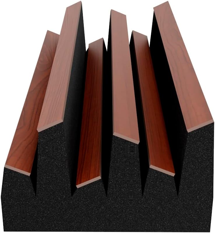 2 Pack — Acoustic Diffuser | 2D Sound Diffusion & Absorption | Size 50x25cm | Wall Art Panel | Noise Control & Echo Reduction Color: [ Nut | Arto-HALF]