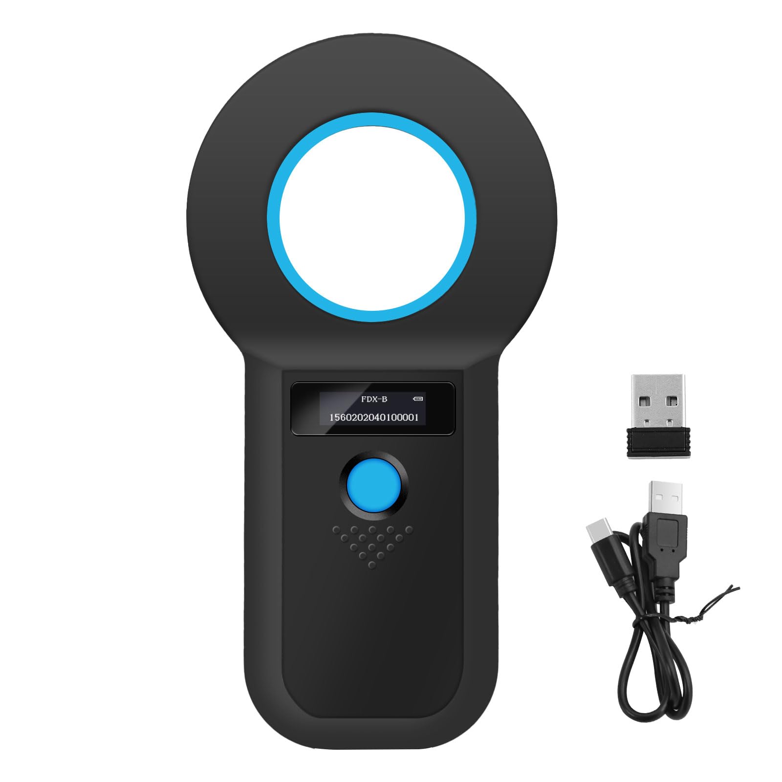 ARCELI Lector Microchip Animales, Bluetooth Lector Chip Mascotas, Lector de Chip para Perros/Gatos 134,2KHz, 128 Almacenamiento de Datos, ISO11784/85/HFDX-B/EMID