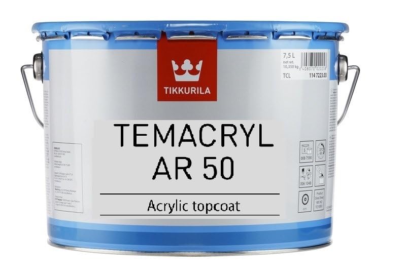 TIKKURILA Temacryl AR50 Acryl-Decklack – für Oberflächen, die Meeres- oder Industrieklima und leichter chemischer Belastung ausgesetzt sind, color T1 9L