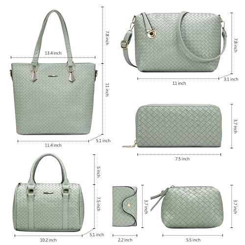 Image of OTMIPIML Purses and Handbags for Women Synthetic Leather Tote Crossbody Bags Satchel Purses Set 6pcs | Set