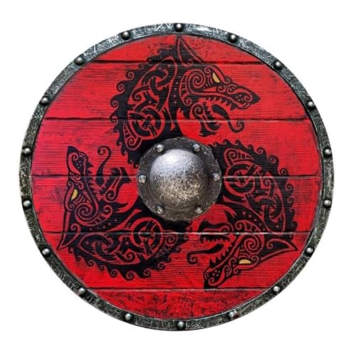 Bouclier antique en bois robuste pour réussir votre cosplay et décoration murale