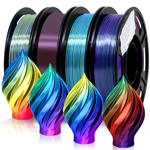 EONO PLA Filament Mehrfarbig, Dreifarbiges PLA Filament 1,75mm, Mehrfarbiges 3D Drucker filament, 4...