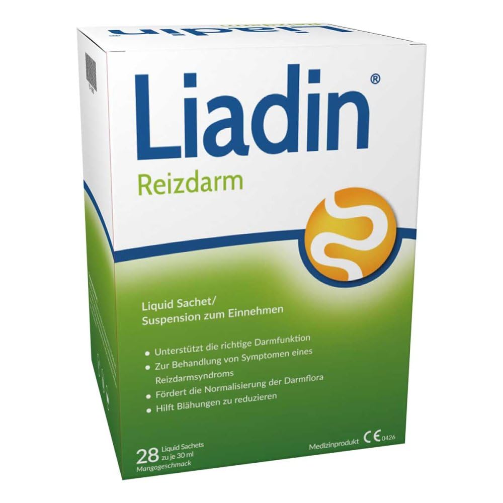 Liadin Reizdarm - Hilft bei Blähung, Reizdarm, Durchfall, Bauchschmerzen, Verstopfung - klinisch geprüft - vegan, glutenfrei, laktosefrei - 28 Stück