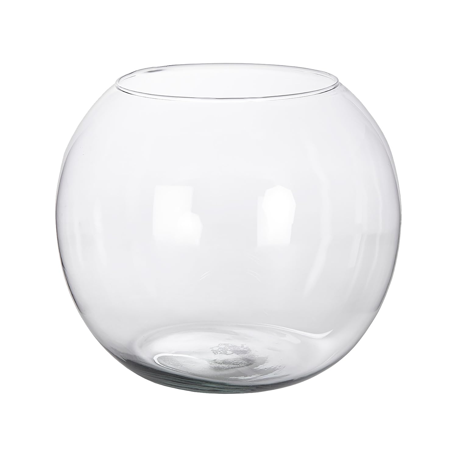 Pecera de Cristal Redonda. 20, 25, 30 o 35 cm. Peceras Redondas Transparentes para Flores, Peces, Mascotas. Decoración de Interior, Hogar o la Oficina. Acuario Globo Versátil (Grande 30cm)