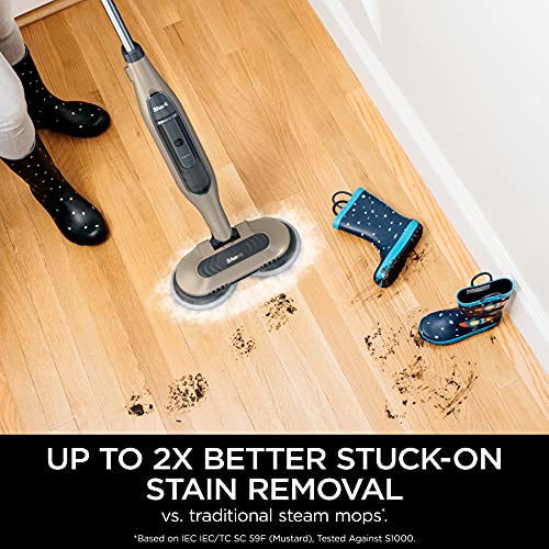 Shark S7001 Mop, Scrub & Sanitize at The Same Time, Designed for Hard Floors, with 4 Dirt Grip Soft Scrub Washable Pads, 3 Steam Modes & LED Headlights, Gold by Shark - Image 3