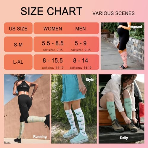 Image of Iseasoo 4 Pairs Compression Socks for Women Circulation-Best Support for Nurses,Running,Athletic,Travel