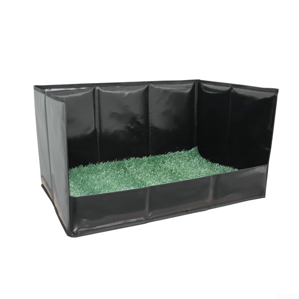 Bandeja portátil para orinal para perros con paredes altas, plegable para mascotas, para interiores para cachorros, césped artificial para perros grandes, tapete de baño de viaje con control de olores