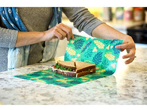 Meli Wraps Beeswax Wraps - Reusable Food Wrap Alternative to Plastic Wrap. Certified Organic Cotton, Made with Hawaiian Beeswax. 3-Pack includes sizes (SML) in Beautiful Original Prints