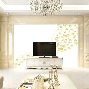 ZCFGG Behang Moderne 3D Muurschildering Wit kunst vijfpuntige ster 200 x 150cm Woonkamer Tv Bank Muur Achtergrond Niet…