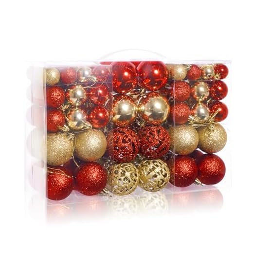 MeetXmas 100PCS Christmas Balls Ornaments, Red+Gold Shatterproof Hanging Xmas Tree Decorations