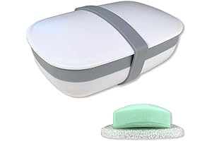 Bar Soap Holder Travel Case: Leak Proof, Portable Soap Dish with Sponge