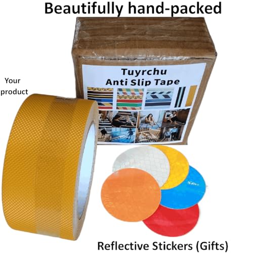Image of Anti Slip Tape 2 Inch Wide, Waterproof Grip Adhesive Heavy Duty High Traction Friction for Indoor /Outdoor Steps (17 Ft /Yellow).