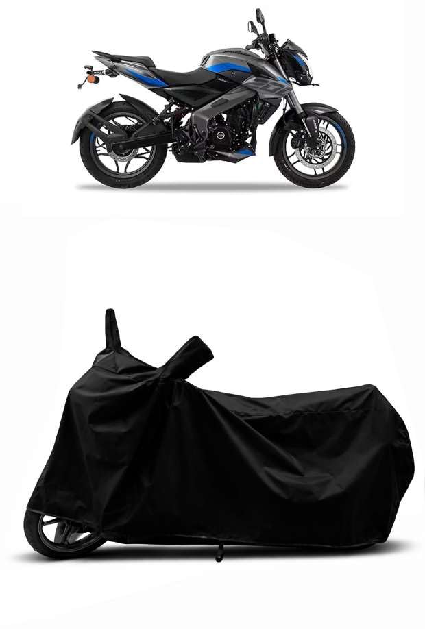 Image of Heavy Duty Waterproof Scooty & Bike Cover for Bajaj Pulsar Ns 200 - UV Resistant, Dustproof & Rain Protection, All-Weather Outdoor Cover for Bikes & Scooty with Buckle Straps