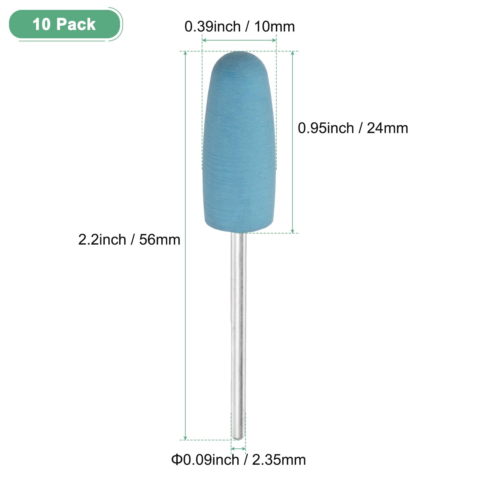 M METERXITY 10 Pcs Ruota Per Lucidatura A Punta In Silicone 0.39 Pollici 10mm Diametro Kit Di Lucidatura Per Gioielli 2000 Grana Blu