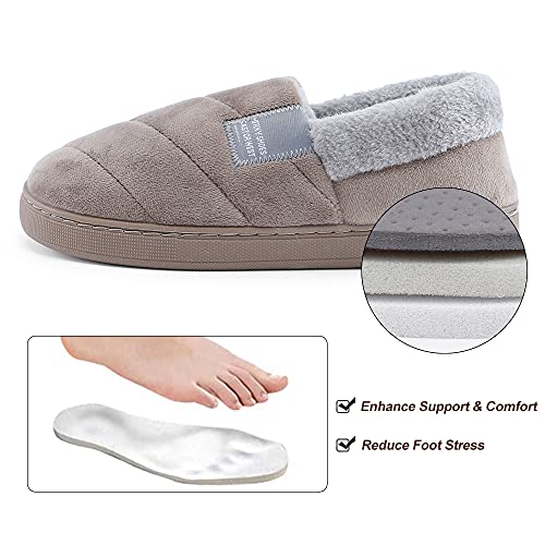 LACOFIA Pantofole Chiuse da Uomo Donna Ciabatte Invernale per Adulti Scarpe da Casa Calde con Suola Antiscivolo per Interni/Esterni - Image 4
