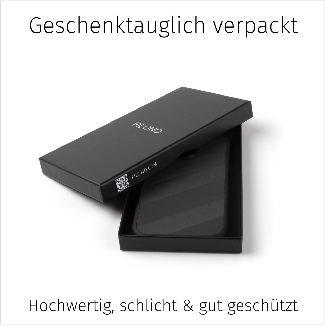 FILONO Carbon Hülle für iPhone 15 Pro Max | dünn | Made in Germany | mit Kamera-Schutz, Magnet-fixierbar | Hybrid Case