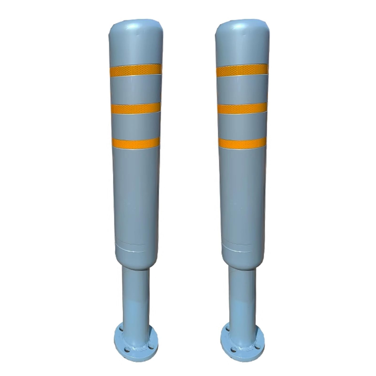 MOKLYF Safety Bollard Post Steel Pipe, Anti-Collision Warning Pile, Traffic neator Post Cones, Driveway Parking Interceptor Bollard, Perfect for Traffic-Sensitive Area (Gray (2pcs))