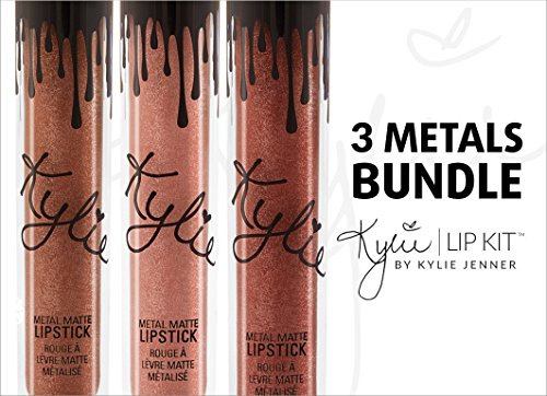 Kylie Lip Kit by Kylie Jenner 3 Metals Bundle: King K, Reign & Heir